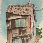 My project for course: Expressive Architectural Sketching with Colored Markers. Sketching, Drawing, Architectural Illustration, Sketchbook & Ink Illustration project by marcinszpakowski - 01.01.2024