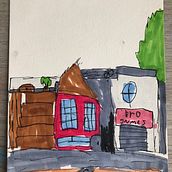 Street in I don’t now were. Artistic Drawing project by house_art - 01.01.2024