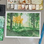 Meu projeto do curso: Paisagens de sonhos com aquarela: pintura com luz . % Thaís Viturino tarafından hazırlanan Tablo, Sulubo, Ve a Resim projesi - 01.01.2024