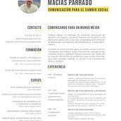 Comunicación para el cambio social. Mi CV.. Communication project by Salvi Macías Parrado - 01.02.2024