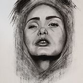 Mein Abschlussprojekt für den Kurs: Künstlerisches Porträt mit Kohlestift: die Atmosphäre. Drawing, Portrait Drawing, Realistic Drawing, Traditional illustration, Fine Arts, and Artistic Drawing project by zsemle777 - 01.02.2024