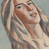 My project for course: Artistic Portrait with Watercolors. Een project van  Beeldende kunst, Schilderij, Aquarelschilderen y  Portrettekening van Lisa Santagiuliana - 04.01.2024