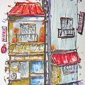 My project for course: Expressive Architectural Sketching with Colored Markers. Sketching, Drawing, Architectural Illustration, Sketchbook & Ink Illustration project by augiecrazy8 - 12.28.2023