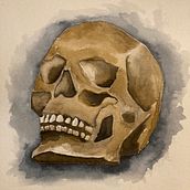 Skull. Watercolor Painting project by Heather Hyatt - 01.05.2024