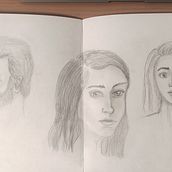 Mein Abschlussprojekt für den Kurs: Skizzenbuch für Porträts: Erkunde das menschliche Gesicht. Un proyecto de Bocetado, Dibujo, Dibujo de Retrato, Dibujo artístico y Sketchbook de danielakaiserwt - 06.01.2024