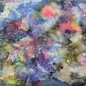 Mi proyecto del curso: Técnicas modernas de acuarela_ Mi galaxia de luz. Watercolor Painting, Traditional illustration, Fine Arts, and Painting project by Luz María - 01.07.2024