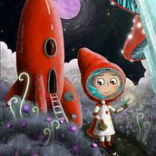 My project for course: Children’s Illustration with Procreate: Paint Magical Scenes: Little Red Space Ranger. Digital Illustration, Children's Illustration, Digital Painting, and Picturebook project by Stefan Vogels - 01.07.2024