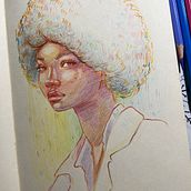 My project for course: Vibrant Portrait Drawing with Colored Pencils. Drawing, Portrait Drawing, Sketchbook, and Colored Pencil Drawing project by Daria Maistruk - 01.06.2024