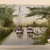Il mio progetto del corso: Pittura di paesaggi marini ad acquerello. Un proyecto de Pintura, Pintura a la acuarela e Ilustración naturalista				 de archi_sabinope - 07.01.2024