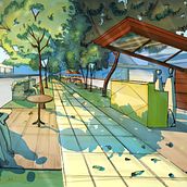 Mi proyecto del curso: Ilustración arquitectónica: da vida a tus diseños Ein Projekt aus dem Bereich Traditionelle Illustration, Architektur, Zeichnung, Digitale Architektur, Architektonische Illustration und Raumgestaltung von Darmy Riveros - 07.01.2023