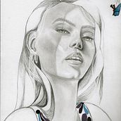 Mi proyecto del curso: Retrato con lápiz, técnicas de color y Photoshop. Traditional illustration, Fine Arts, Pencil Drawing, Drawing, Digital Illustration, and Portrait Drawing project by Abigail Castro Ramírez - 01.08.2024