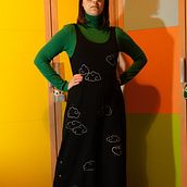 "CLOUDS ON A JUMPSUIT" - My project for course: Introduction to Hand-Painting on Clothing. Arts, Crafts, Painting, DIY, Upc, cling, and Textile Design project by Martina S - 01.08.2024