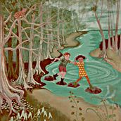 Stone hopping. Traditional illustration project by Maureen Span - 01.08.2024