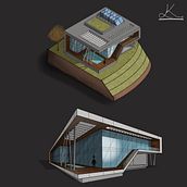My project for course: Artistic Architectural Sketching with Procreate. Architecture, Sketching, Digital Illustration, Digital Architecture, and Architectural Illustration project by Geneviève Libert - 01.09.2024