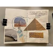Cover of my journal “Forever is Now exhibition at the Great Pyramids of Giza Ein Projekt aus dem Bereich Traditionelle Illustration von Safinaz Osman - 09.01.2024