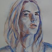 Artistic Portrait with Watercolors - Reproducing the modell. Fine Arts, Painting, Watercolor Painting, and Portrait Drawing project by atira - 01.08.2024