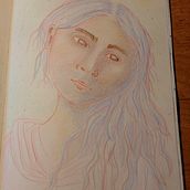 Mijn project van de cursus: Teken levendige portretten met kleurpotloden. Drawing, Portrait Drawing, Sketchbook, and Colored Pencil Drawing project by Nancy - 01.11.2024
