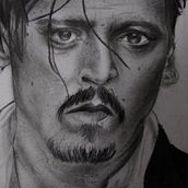 Johnny Depp. Projekt z dziedziny Trad, c i jna ilustracja użytkownika Montse Resendiz - 11.01.2024