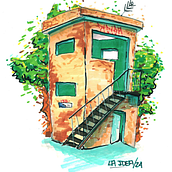 Meu projeto do curso: Desenho arquitetônico expressivo com marcadores coloridos. Un progetto di Bozzetti, Disegno, Illustrazione architettonica, Sketchbook e Illustrazione con inchiostro di Adriano La Idea - 10.01.2024