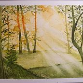 My project for course: Dreamy Watercolor Landscapes: Paint with Light. Projekt z dziedziny  Malarstwo i Malowanie akwarelą użytkownika Kate P - 12.01.2024