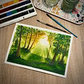 Mon projet du cours : Paysages oniriques à l'aquarelle : capturez la lumière . Lukisan, Dan Lukisan Cat Air proyek oleh Joëlle N - 01.11.2024