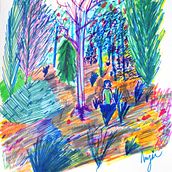 Mon projet du cours : Paysages: approche par le carnet de dessin et la couleur. Sketching, Creativit, Pencil Drawing, Drawing, and Sketchbook project by Angie - 01.13.2024
