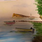 Mon projet du cours : Peinture de paysages marins à l'aquarelle. Painting, Watercolor Painting, and Naturalistic Illustration project by cecile_bd - 01.12.2024