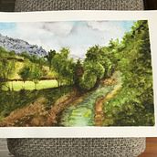 Mi proyecto del curso: Paisajes naturales en acuarela. Un proyecto de Bellas Artes, Pintura y Pintura a la acuarela de fernandaplaza - 14.01.2024