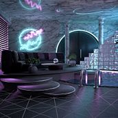 Mon projet du cours : Visualisations d'espaces intérieurs rétro en 3D sur Cinema 4D. 3D, 3D Modeling, and Digital Architecture project by STEFANE K - 01.14.2024