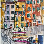 My project for course: Expressive Architectural Sketching with Colored Markers. Sketching, Drawing, Architectural Illustration, Sketchbook & Ink Illustration project by Aaron Goeglein - 01.14.2024