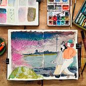 Drizzle Drizzle Drizzle. Un projet de Illustration traditionnelle, Beaux Arts, Esquisse , Dessin , et Carnet de croquis de kristin_dangerpoodle - 15.01.2024