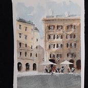 My project for course: Modern Techniques for Watercolor Cityscapes. Un progetto di Pittura e Pittura ad acquerello di rekamingled - 15.01.2024