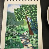 Meu projeto do curso: Pintura de paisagens com guache para iniciantes. Fine Arts, Painting, Naturalistic Illustration, and Gouache Painting project by Bruna Pasetti - 01.15.2024