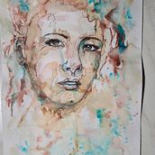 Mein Abschlussprojekt für den Kurs: Experimentelle Porträts mit Tinte, Tee und Alkohol. Fine Arts, Painting, Drawing & Ink Illustration project by Jana Wittkopp - 01.16.2024