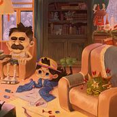 Le noël de Juju : Illustration. Projekt z dziedziny Ilustracje dla dzieci użytkownika Laura Soprano - 15.01.2024