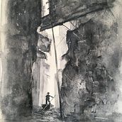 My project for course: Expressive Watercolor Painting: Monochrome Study. Fine Arts, Painting, and Watercolor Painting project by corinnegautieruk - 01.16.2024