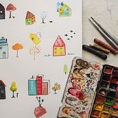 Mi proyecto del curso: Técnicas de ilustración para desbloquear tu creatividad. Design, Ilustração tradicional, Artes plásticas, Pintura, Criatividade, Criatividade para crianças, e Sketchbook projeto de Silvia Beneforti - 16.01.2024