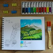 Mi proyecto del curso: Nevado del Ruiz . Traditional illustration, Watercolor Painting, Architectural Illustration, and Sketchbook project by paolacarmona96 - 01.16.2024