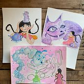 Meu projeto do curso: Introdução à ilustração infantil. Traditional illustration, Fine Arts, Painting, Pencil Drawing, Drawing, Watercolor Painting, Children's Illustration, and Narrative project by Geovana Candido Carvalho - 01.16.2024