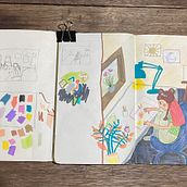 Meu projeto do curso: Sketchbook experimental: encontre seu estilo de desenho. Traditional illustration, Sketching, Creativit, Drawing, Watercolor Painting, Sketchbook, and Gouache Painting project by Geovana Candido Carvalho - 08.10.2024