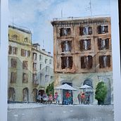 Mi proyecto del curso: Técnicas modernas para paisajes urbanos en acuarela. Painting, and Watercolor Painting project by mdeechave - 01.17.2024