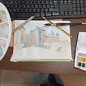 Mi proyecto del curso: Dibujo arquitectónico con acuarela y tinta. Sketching, Drawing, Watercolor Painting, Architectural Illustration, Sketchbook & Ink Illustration project by Joaquin Casacuberta Gras - 01.17.2024
