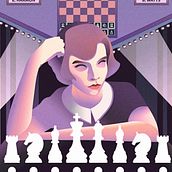 Meu projeto do curso: Ilustração digital estilo art déco- Queen's Gambit @ilustreluiz. Un projet de Illustration traditionnelle, Beaux Arts, Conception d'affiches et Illustration numérique de Luiz Renato - 16.01.2024