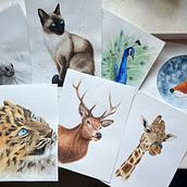 Il mio progetto del corso: Ritratti espressivi di animali ad acquerello con Sarah Stokes. Traditional illustration, Watercolor Painting, Realistic Drawing, and Naturalistic Illustration project by Giorgia - 01.17.2024