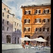 Mi proyecto del curso: Técnicas modernas para paisajes urbanos en acuarela. Een project van Schilderij y Aquarelschilderen van isabel.riba - 18.01.2024