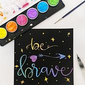 Mi proyecto del curso: Lettering con acuarelas metálicas. Lettering, Watercolor Painting, H, and Lettering project by Jennifer Vanegas Varon - 01.18.2024
