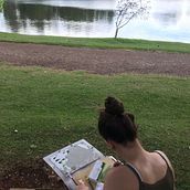 Meu projeto do curso: Pintura a óleo plein air para iniciantes: pinte ao ar livre. Fine Arts, Painting, and Oil Painting project by Juliana Carmem Gabiatti - 01.10.2024