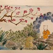 Mon projet du cours : Illustration à l’aquarelle de style japonais. Traditional illustration, Drawing, and Watercolor Painting project by cecile_bd - 01.20.2024