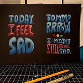 Oil Pastel Lettering. Drawing, T, and pograph project by Ally MacKenzie - 01.16.2024