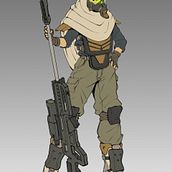 Female Desert Sniper. Character Design, and Concept Art project by Ben Lutz - 01.21.2024